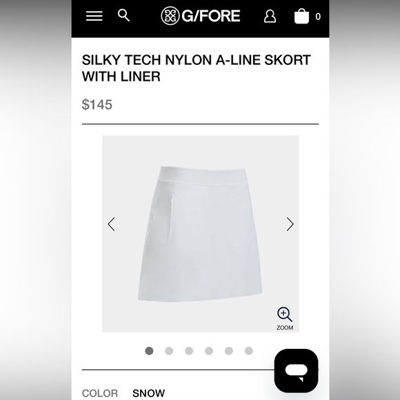 G/FORE Womens Wrap 4-Way Stretch Golf Skort - Snow - Picture 1 of 8